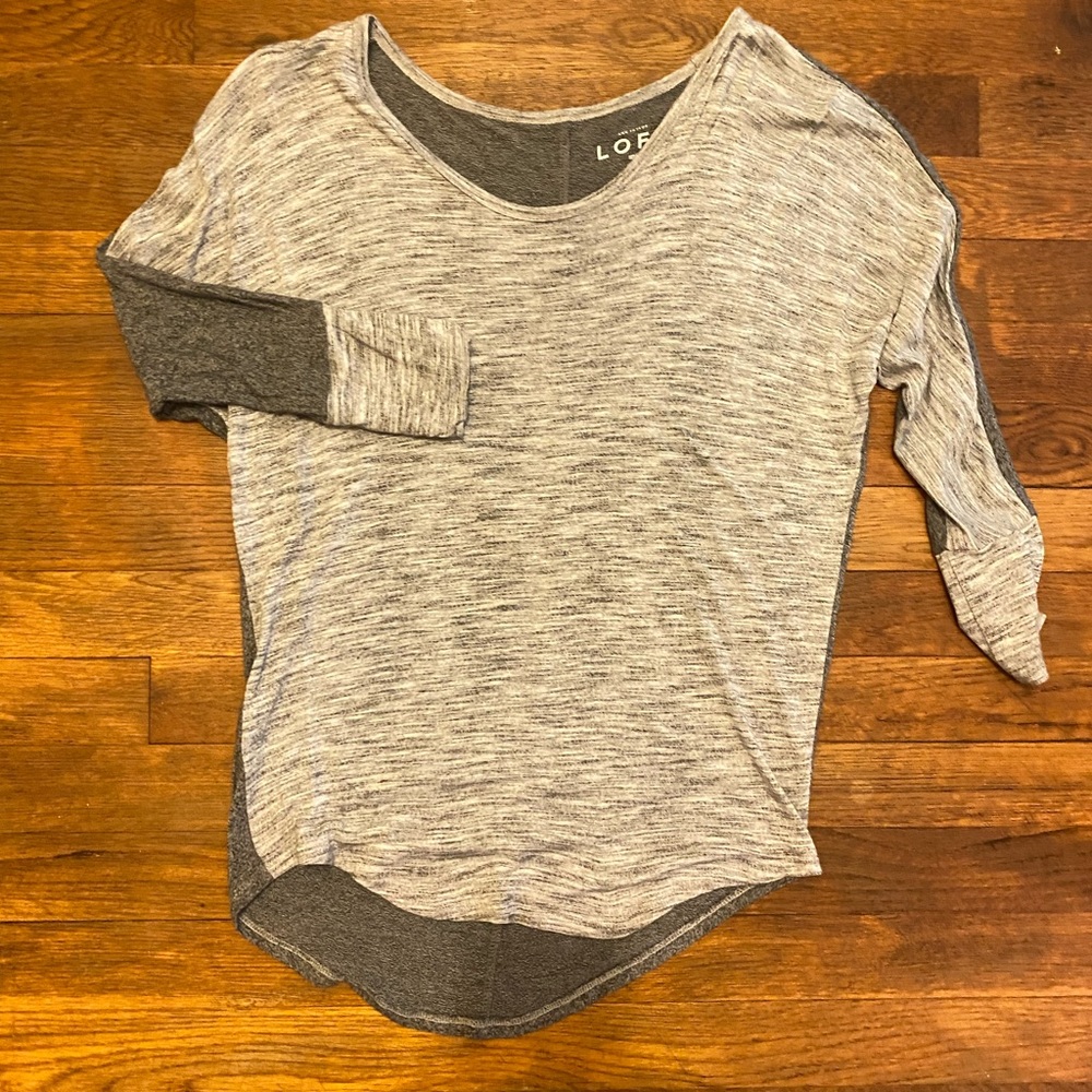 Ann Taylor Loft 3/4 Sleeve Grey Lounge Top - XS